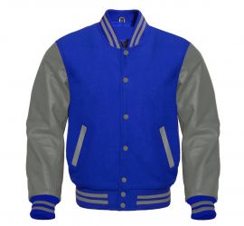 Varsity Jacket Royal Blue Grey